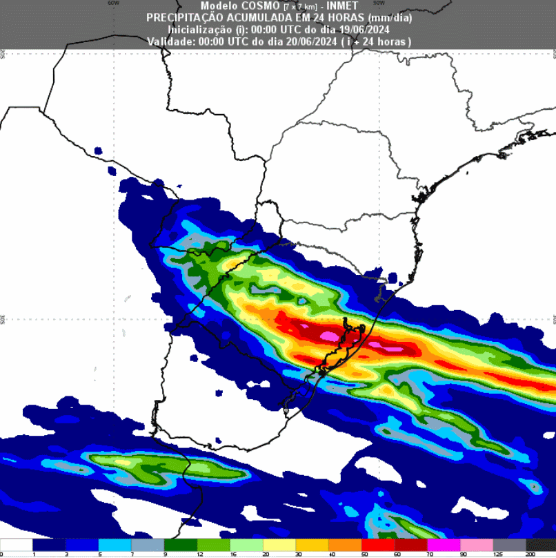 Chuvas se concentram no Rio Grande do Sul e Norte do Brasil